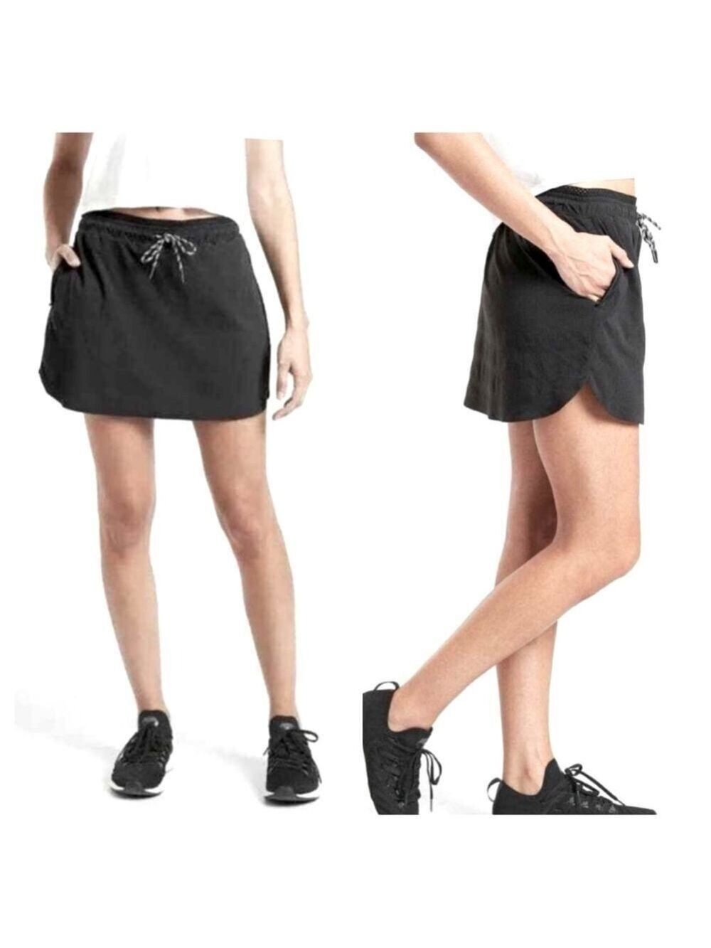 NWT ATHLETA Trekkie Skort Black Shorts Skirt Size 4 NEW